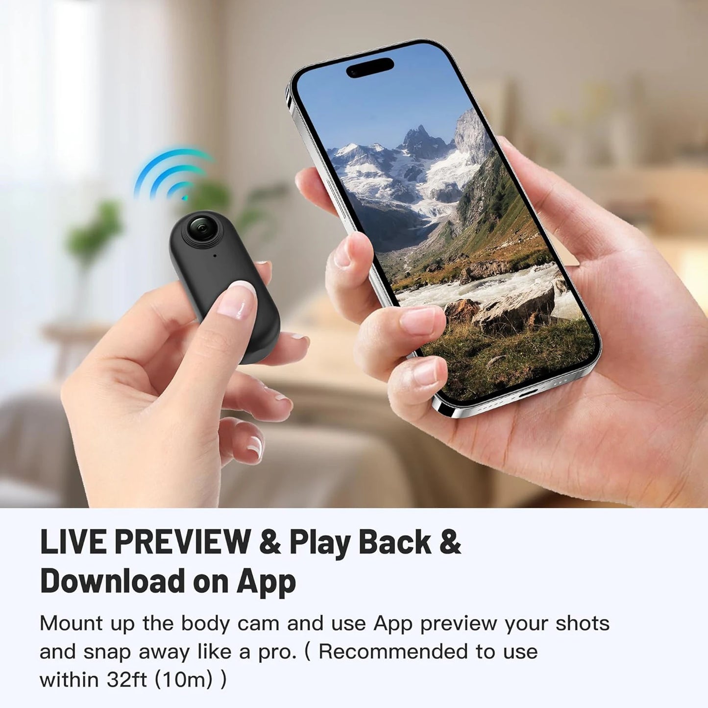1080P 2.0MP Mini Body Camera, Wearable 128GB Camera with 360°Rotatable Clip & Magnetic Clip, 120 Minutes for Recording